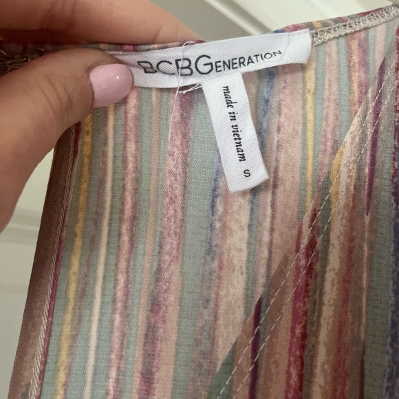 BCBG striped plunging romper size small - Picture 3 of 5